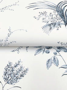 MX9683 Floral Lace Navy Astoria Wallpaper by York Wallcoverings