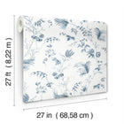 MX9683 Floral Lace Navy Astoria Wallpaper by York Wallcoverings
