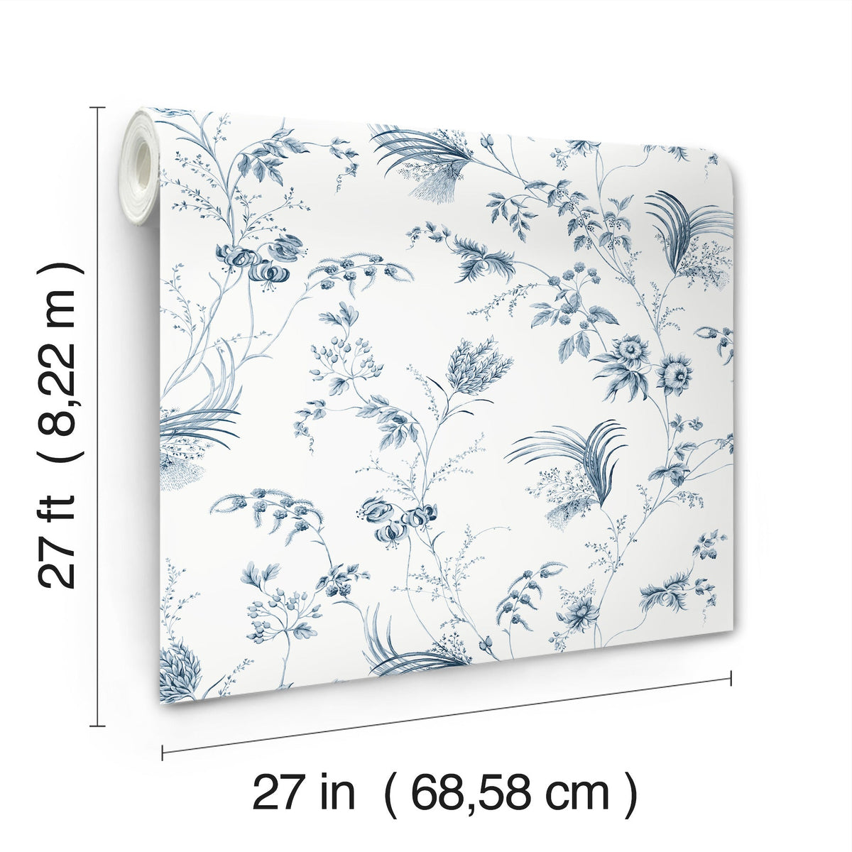 MX9683 Floral Lace Navy Astoria Wallpaper by York Wallcoverings
