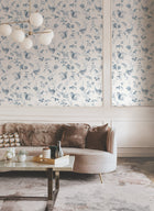MX9683 Floral Lace Navy Astoria Wallpaper by York Wallcoverings