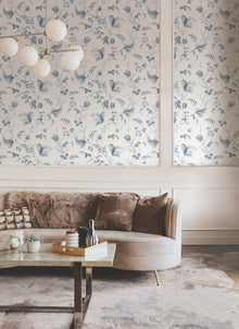 MX9683 Floral Lace Navy Astoria Wallpaper by York Wallcoverings