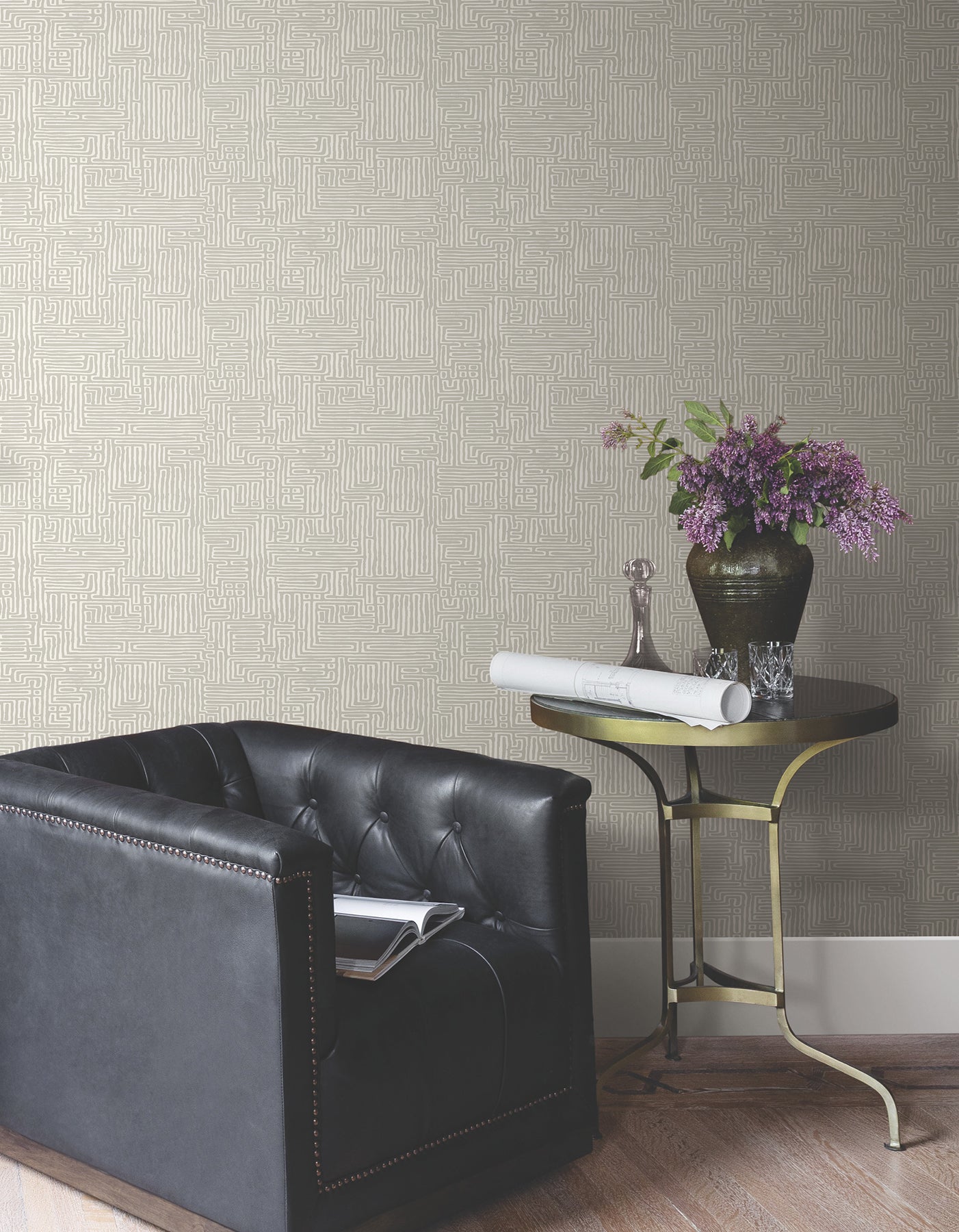 MX9685 Passages Taupe Astoria Wallpaper by York Wallcoverings