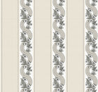 MX9691 Abbey's Garland Black & White Astoria Wallpaper by York Wallcoverings