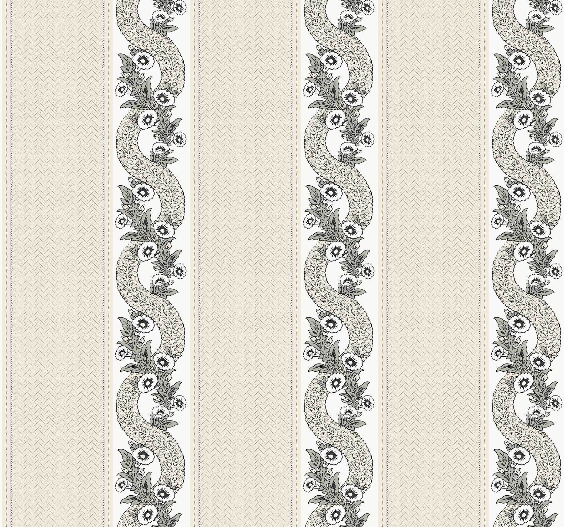 MX9691 Abbey's Garland Black & White Astoria Wallpaper by York Wallcoverings