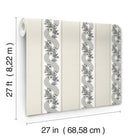 MX9691 Abbey's Garland Black & White Astoria Wallpaper by York Wallcoverings