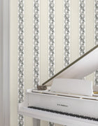 MX9691 Abbey's Garland Black & White Astoria Wallpaper by York Wallcoverings