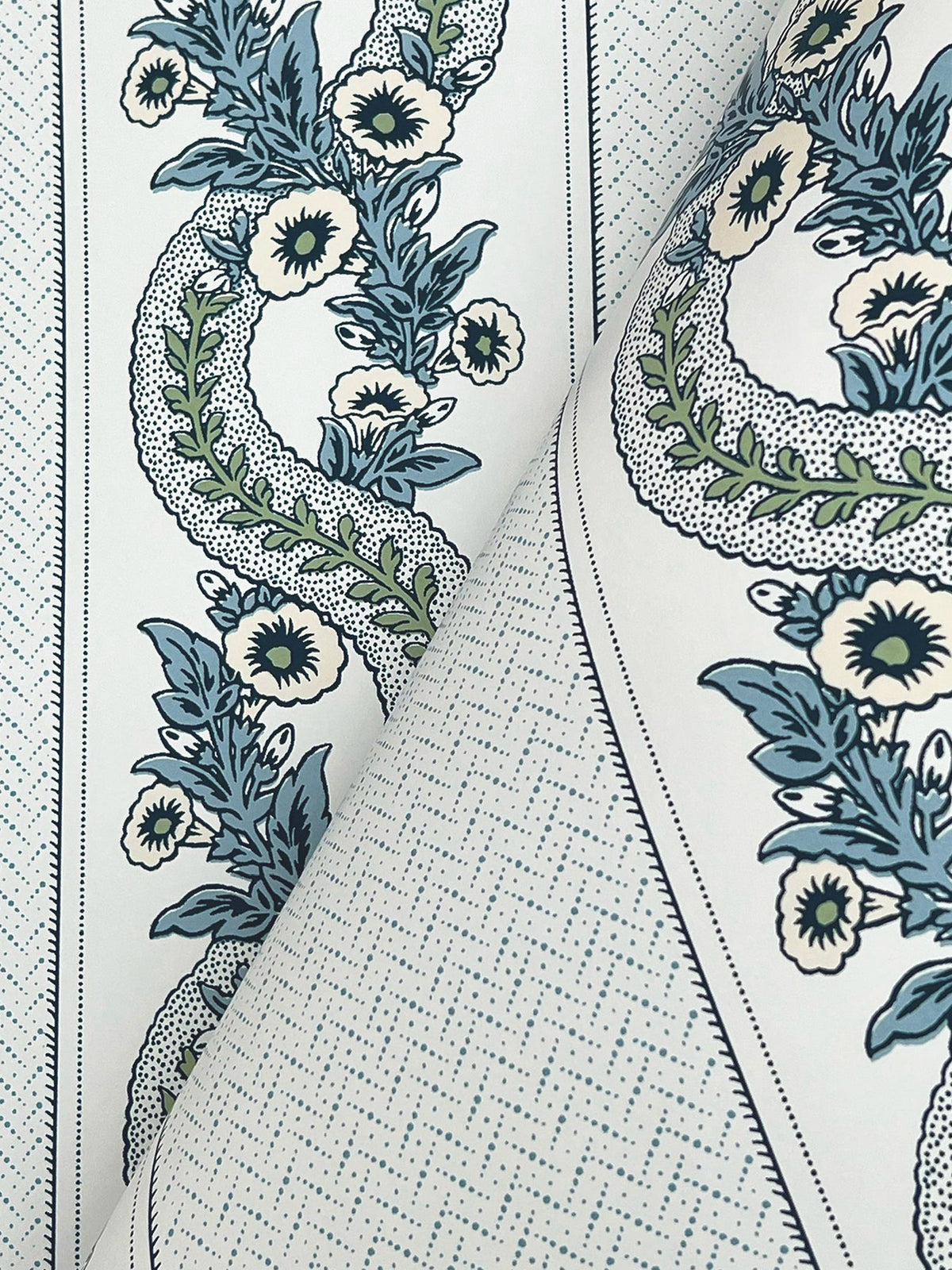 MX9692 Abbey's Garland Aqua Astoria Wallpaper by York Wallcoverings