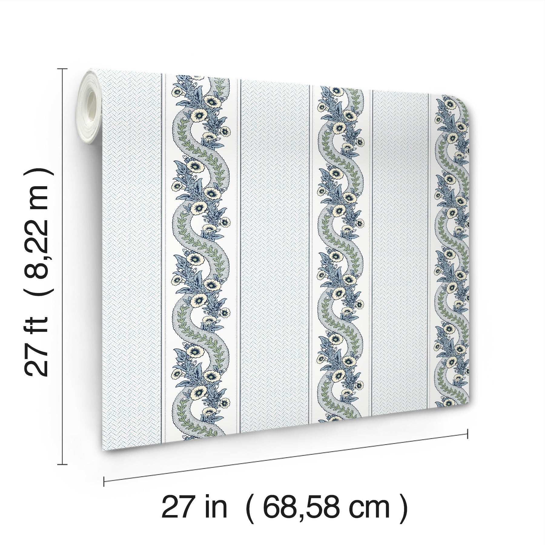 MX9692 Abbey's Garland Aqua Astoria Wallpaper by York Wallcoverings