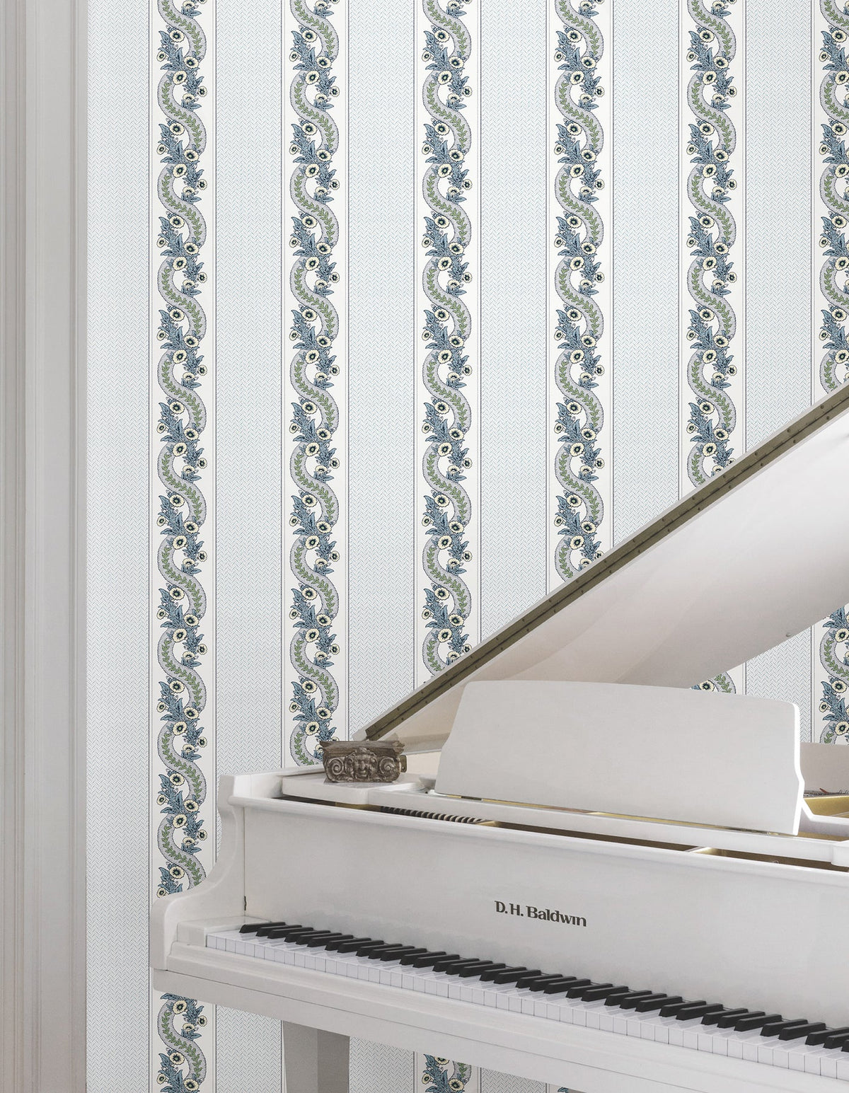 MX9692 Abbey's Garland Aqua Astoria Wallpaper by York Wallcoverings