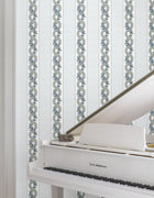 MX9692 Abbey's Garland Aqua Astoria Wallpaper by York Wallcoverings