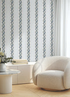 MX9692 Abbey's Garland Aqua Astoria Wallpaper by York Wallcoverings