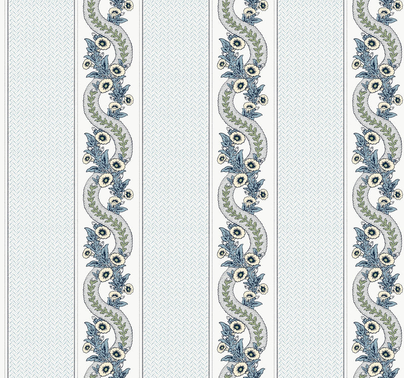 MX9692 Abbey's Garland Aqua Astoria Wallpaper by York Wallcoverings
