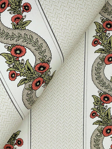 MX9693 Abbey's Garland Red & Green Astoria Wallpaper by York Wallcoverings