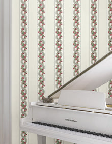MX9693 Abbey's Garland Red & Green Astoria Wallpaper by York Wallcoverings