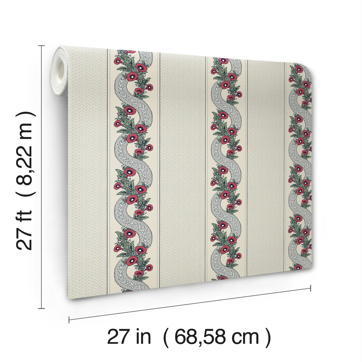 MX9694 Abbey's Garland Ruby Astoria Wallpaper by York Wallcoverings