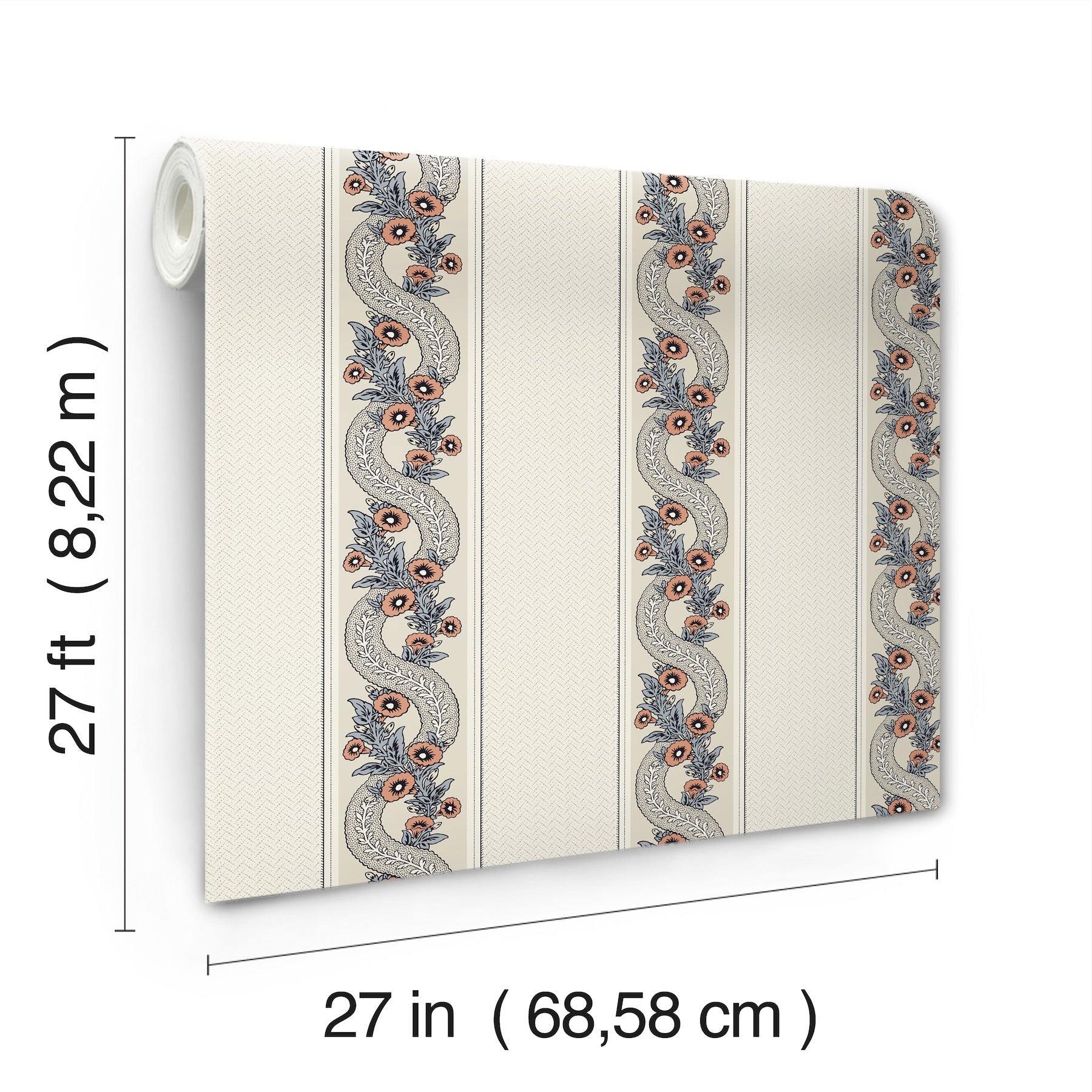 MX9696 Abbey's Garland Coral Astoria Wallpaper by York Wallcoverings