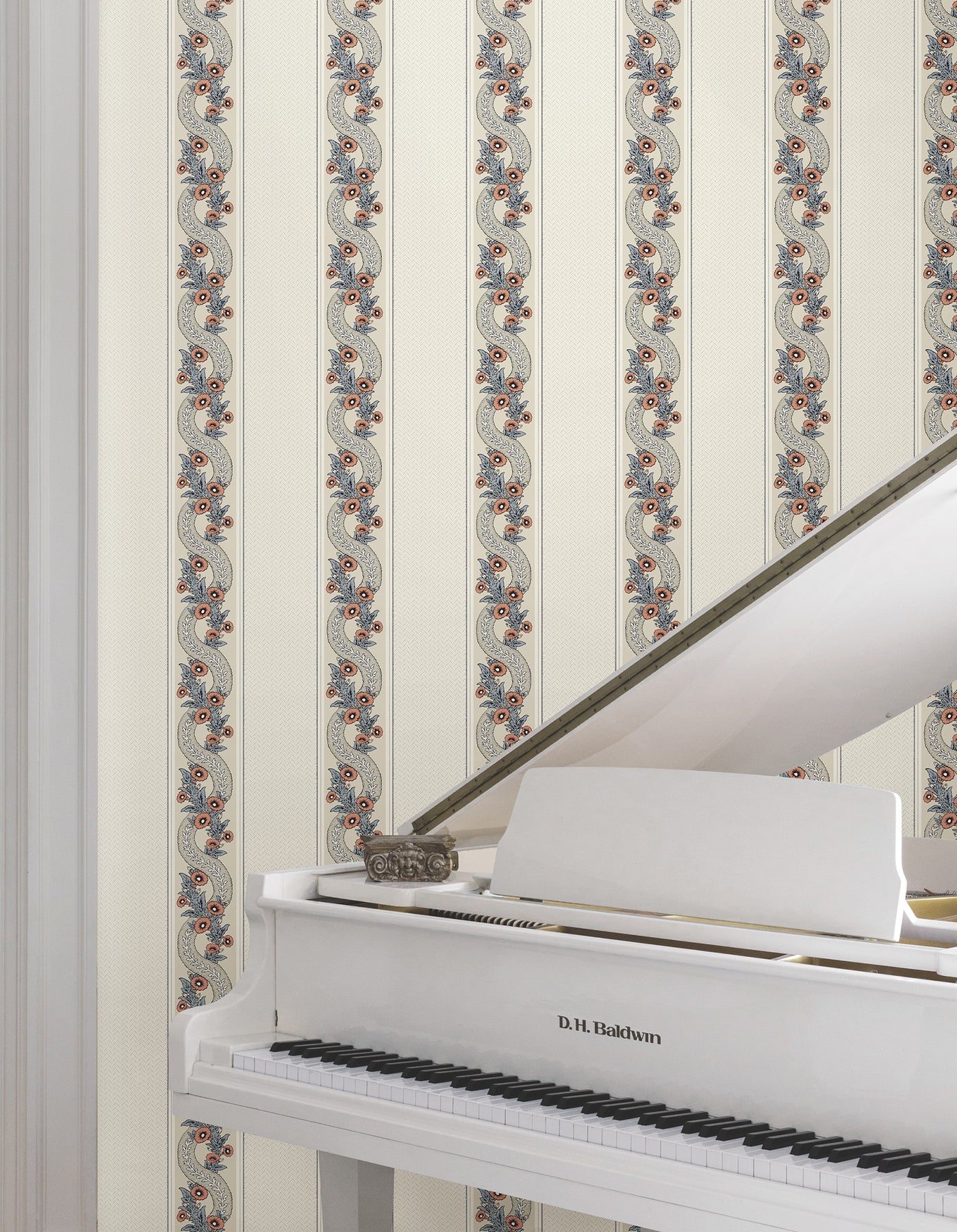 MX9696 Abbey's Garland Coral Astoria Wallpaper by York Wallcoverings