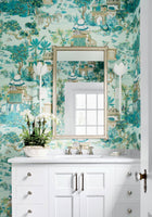 T20823 Mystic Garden Navy Eden Wallpaper by Thibaut