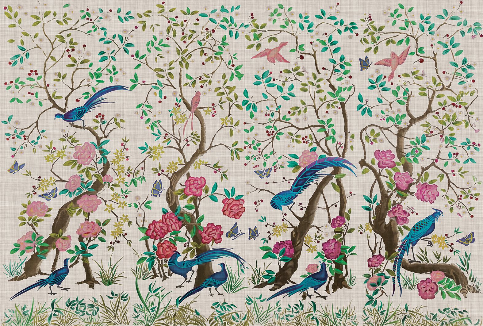M3303-2 Chinoiserie White Diversity Mural by Tres Tintas