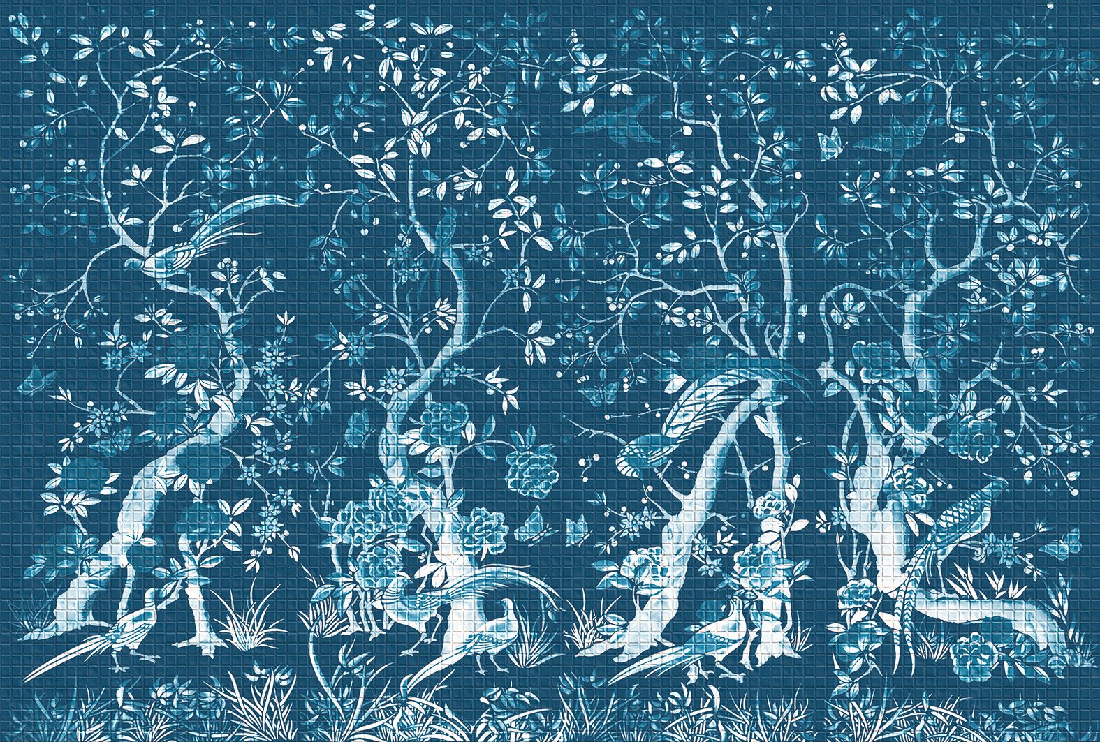 M3303-5 Chinoiserie Brown Diversity Mural by Tres Tintas