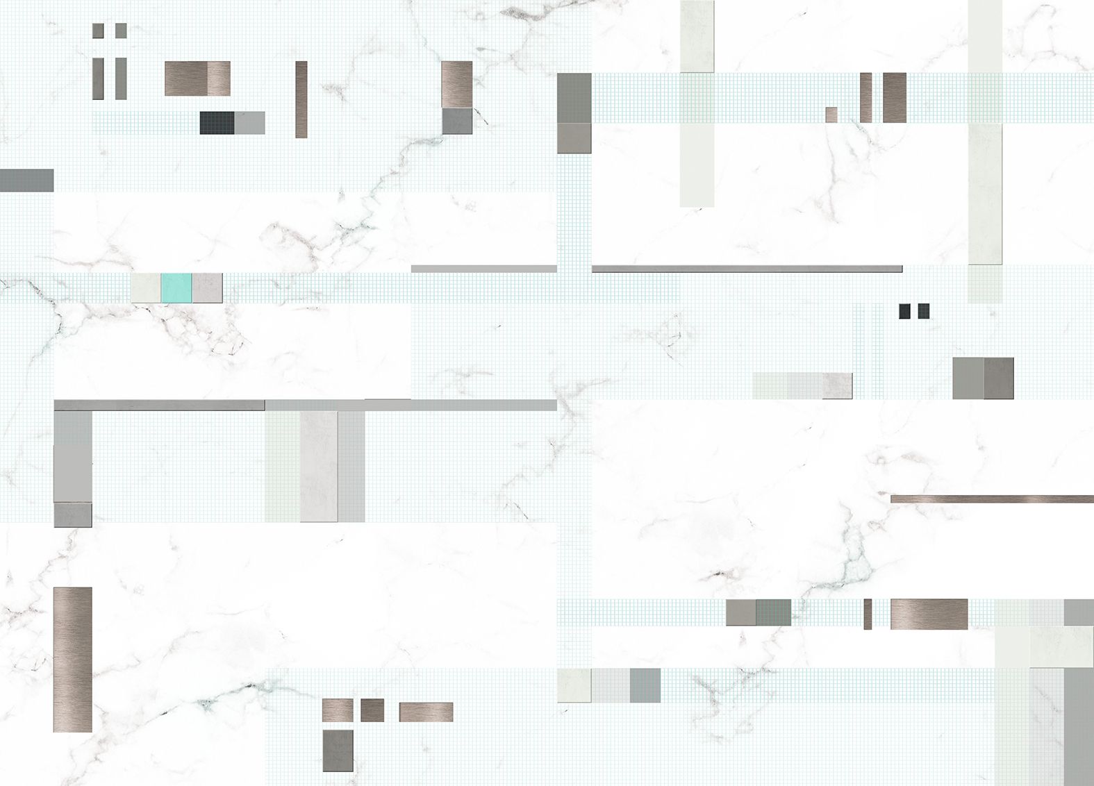 M3304-8 Pixels Grey Diversity Mural by Tres Tintas