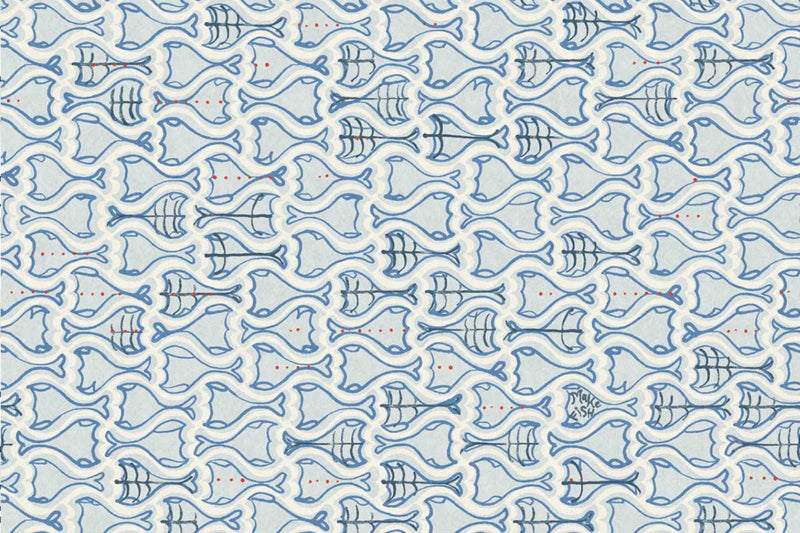 Make Fish Cobalt Wallpaper by Christopher Farr Cloth