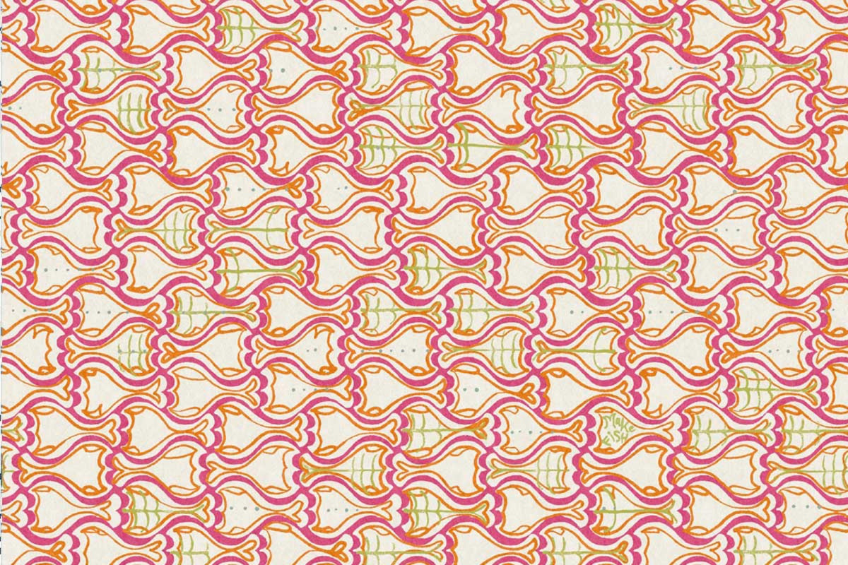 Make Fish Fuchsia Wallpaper by Christopher Farr Cloth