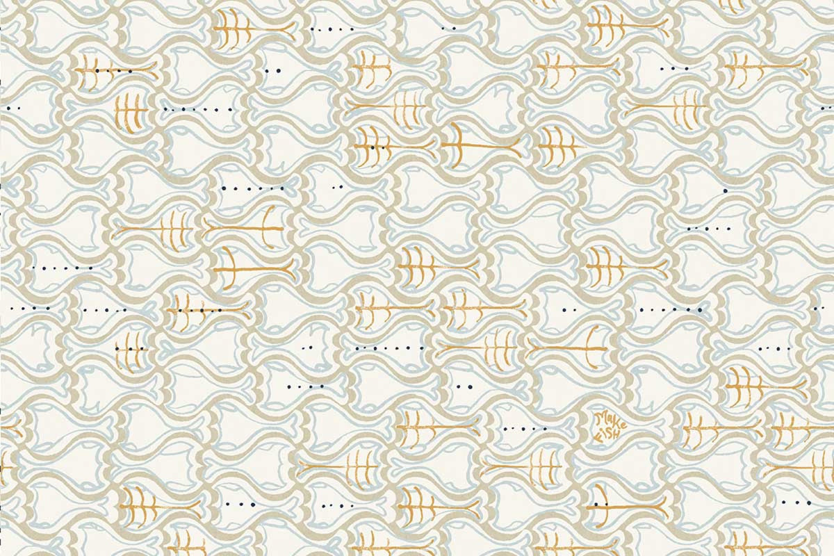Make Fish Slate Wallpaper by Christopher Farr Cloth