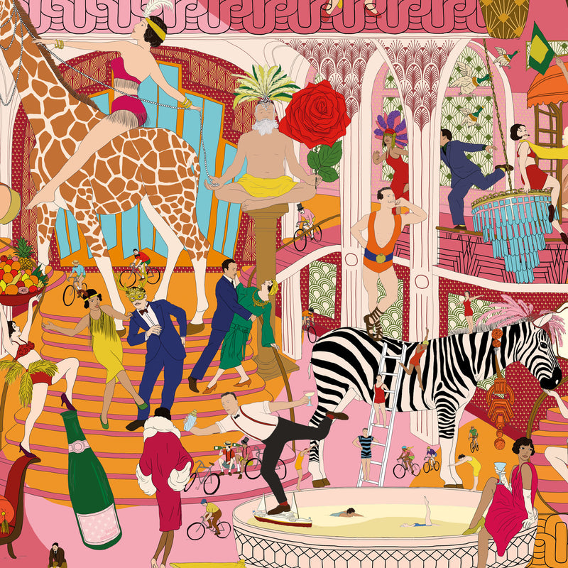 BMGI006/06C Mayhem Mansion Pumpkin Pink Wallpaper by Brand McKenzie