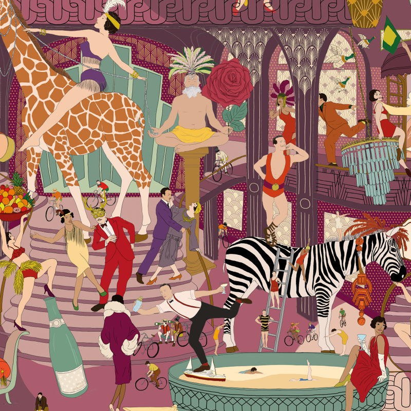 BMGI006/06B Mayhem Mansion Grape Wallpaper by Brand McKenzie