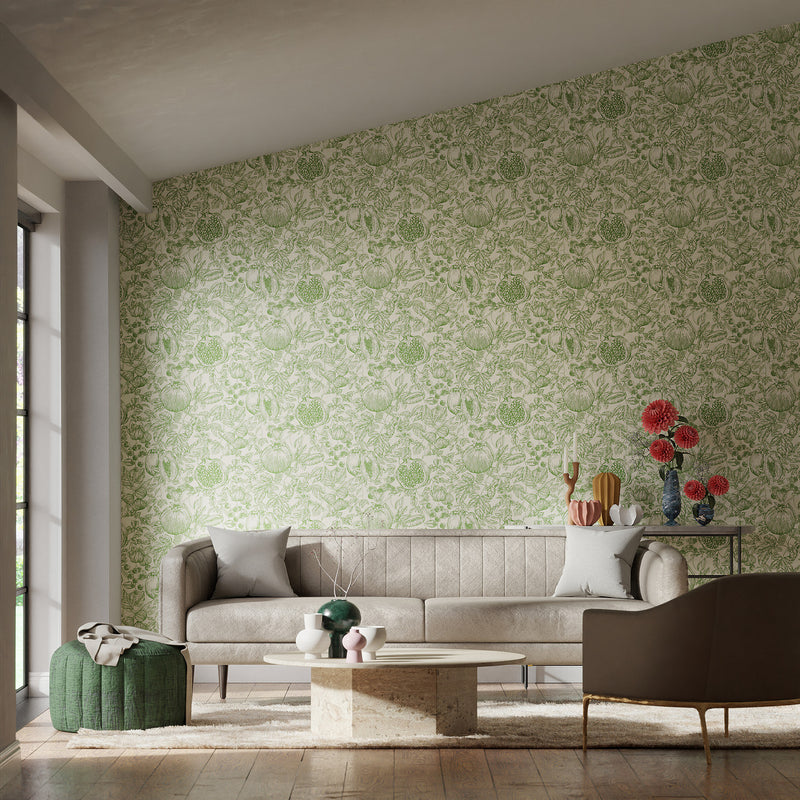 112923 Melograno Colour 3 Forest Wallpaper by Harlequin