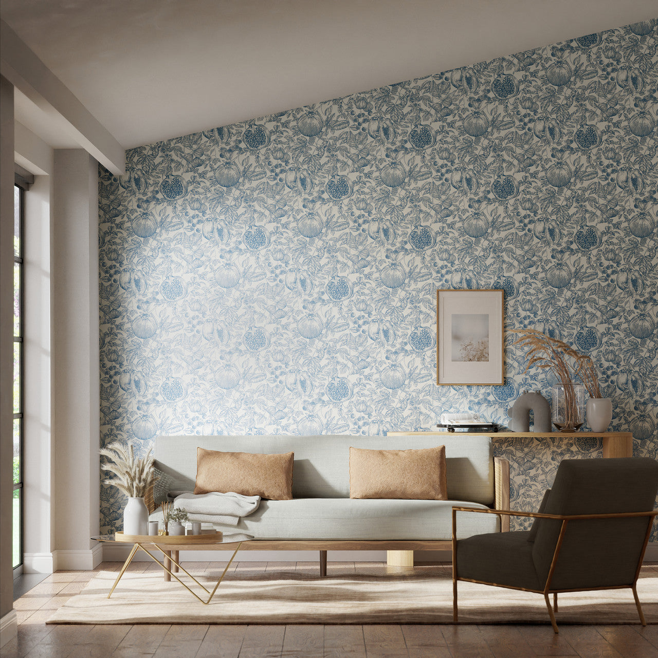112924 Melograno Colour 3 Celestial Wallpaper by Harlequin