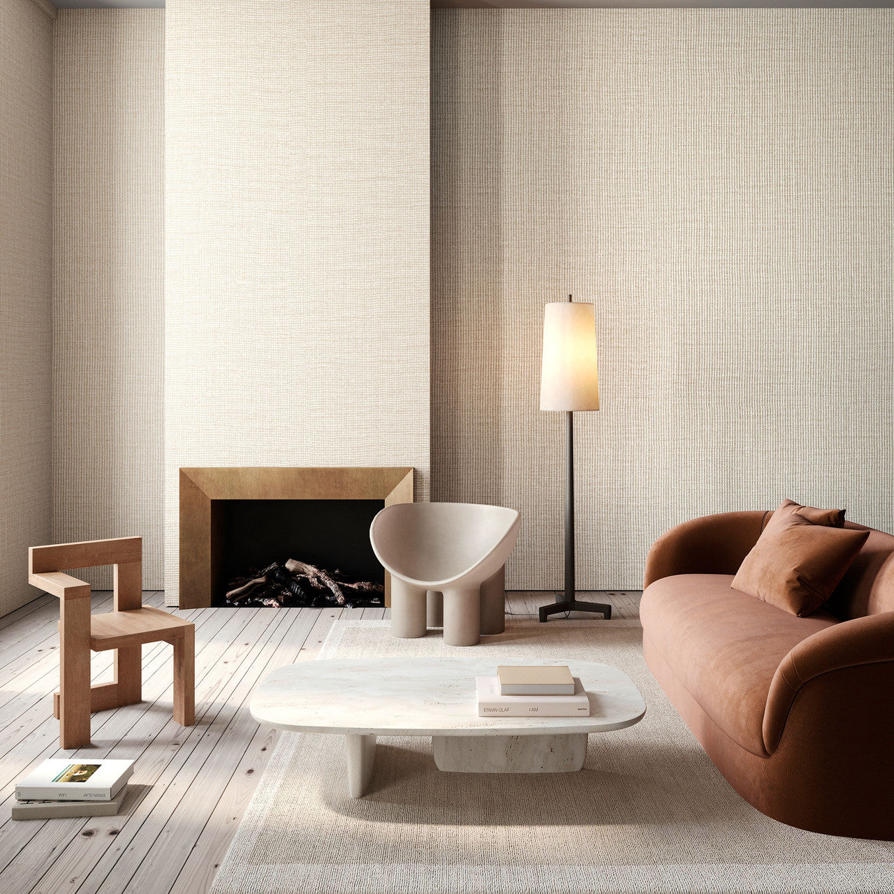 63502 Lana Merino Tan Wallpaper By Arte