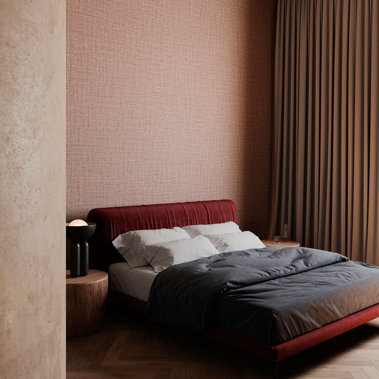 63510 Lana Merino Bordeaux Wallpaper By Arte