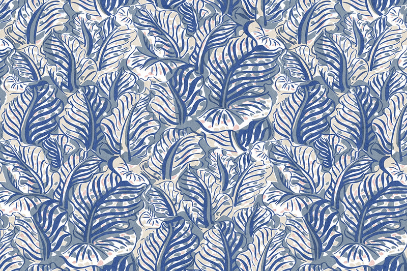Mille Feuilles Vinyl Ultramarine Wallpaper by Christopher Farr Cloth