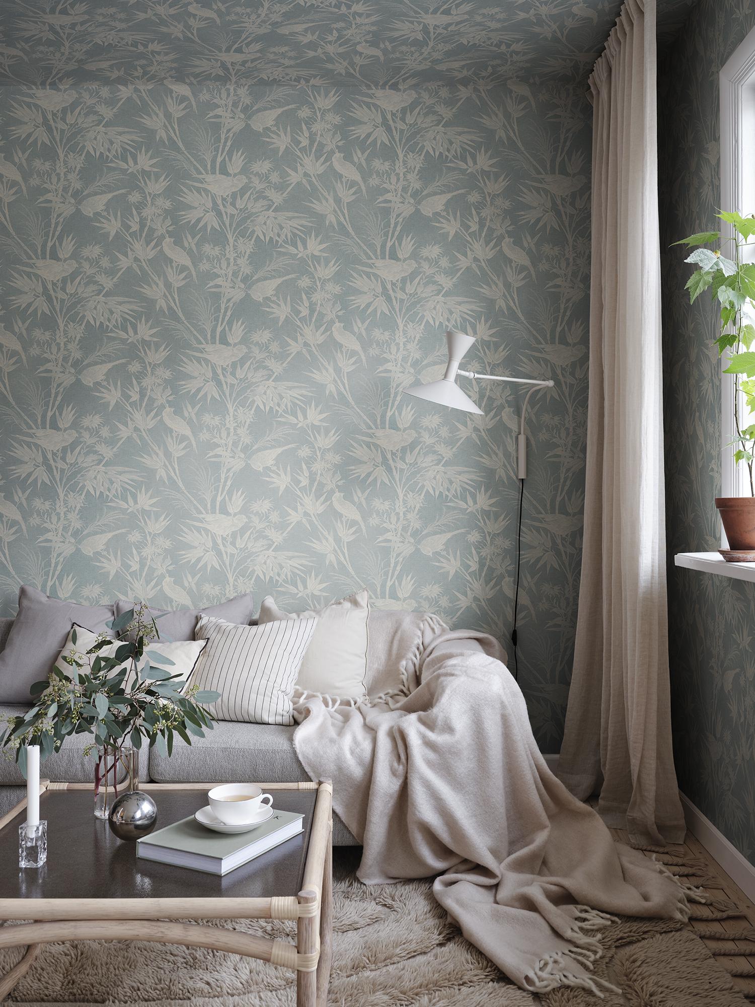 S10623 Misty Blue Celeste Familjen Wallpaper by Sandberg