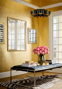 Metal Leaf Modern Resource 4 Metallic Pewter Wallpaper by Thibaut | T41012