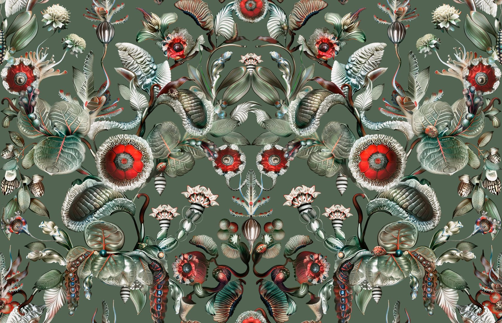 MO5001 Coccinella Bella Sage Green Wallpaper by Moooi