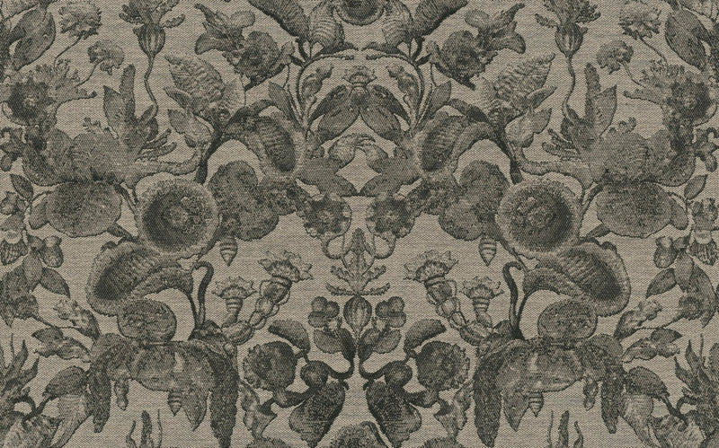 MO5002 Coccinella Bella Jacquard Black and Ivory Wallpaper by Moooi