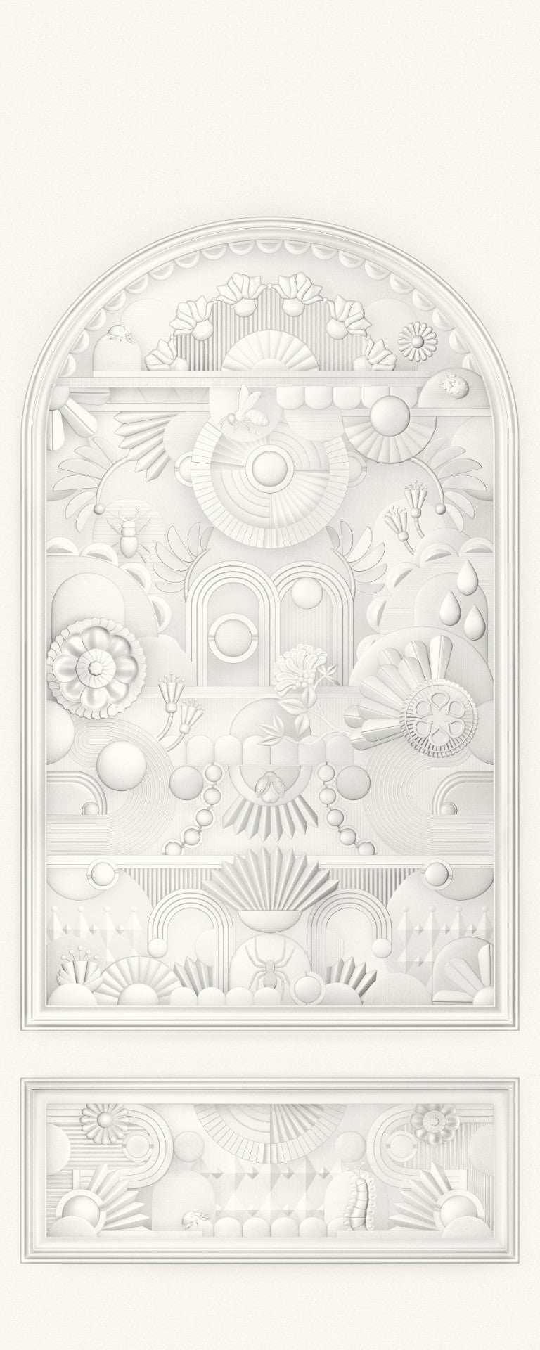 MO5055 Greenhouse Gathering Arch Architectural White Mural Panel by Mo