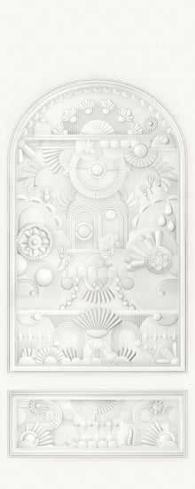 MO5055 Greenhouse Gathering Arch Architectural White Mural Panel by Mo