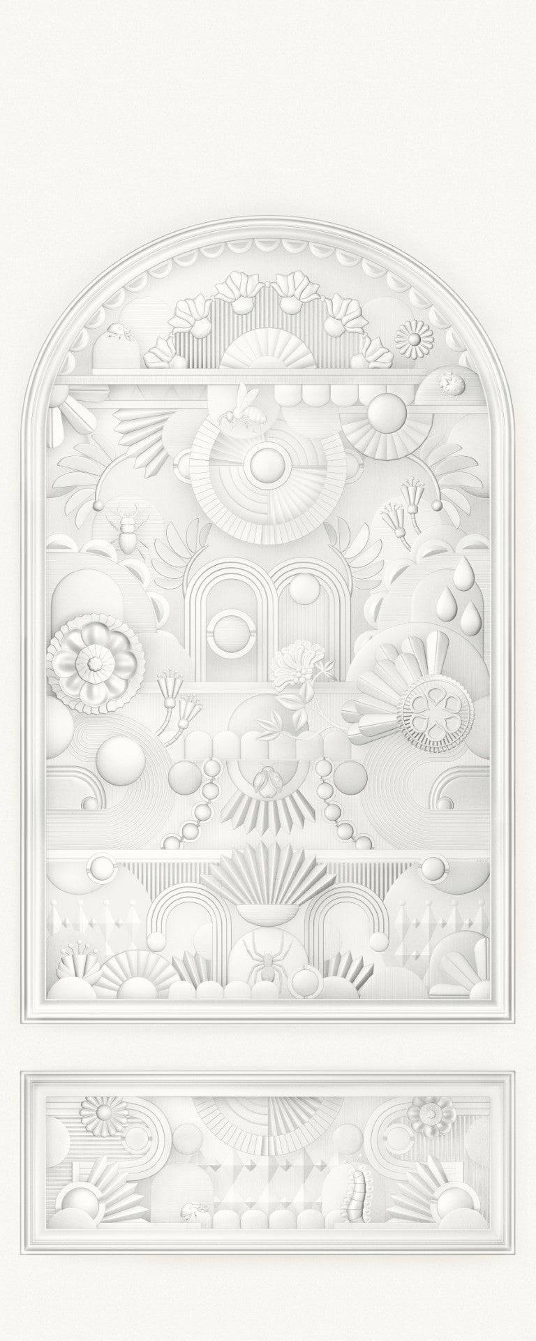 MO5055 Greenhouse Gathering Arch Architectural White Mural Panel by Mo