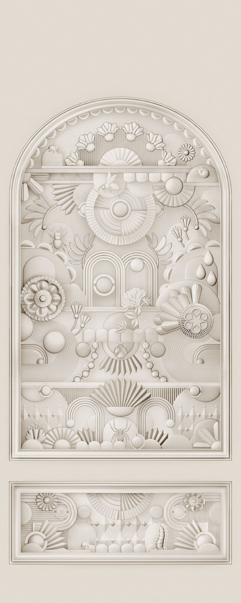 MO5056 Greenhouse Gathering Arch Oyster White Mural Panel by Moooi