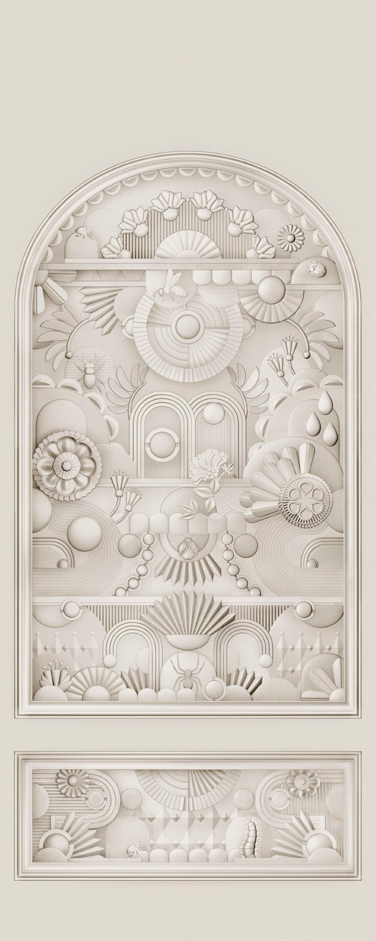 MO5056 Greenhouse Gathering Arch Oyster White Mural Panel by Moooi