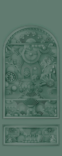 MO5057 Greenhouse Gathering Arch Forest Green Mural Panel by Moooi