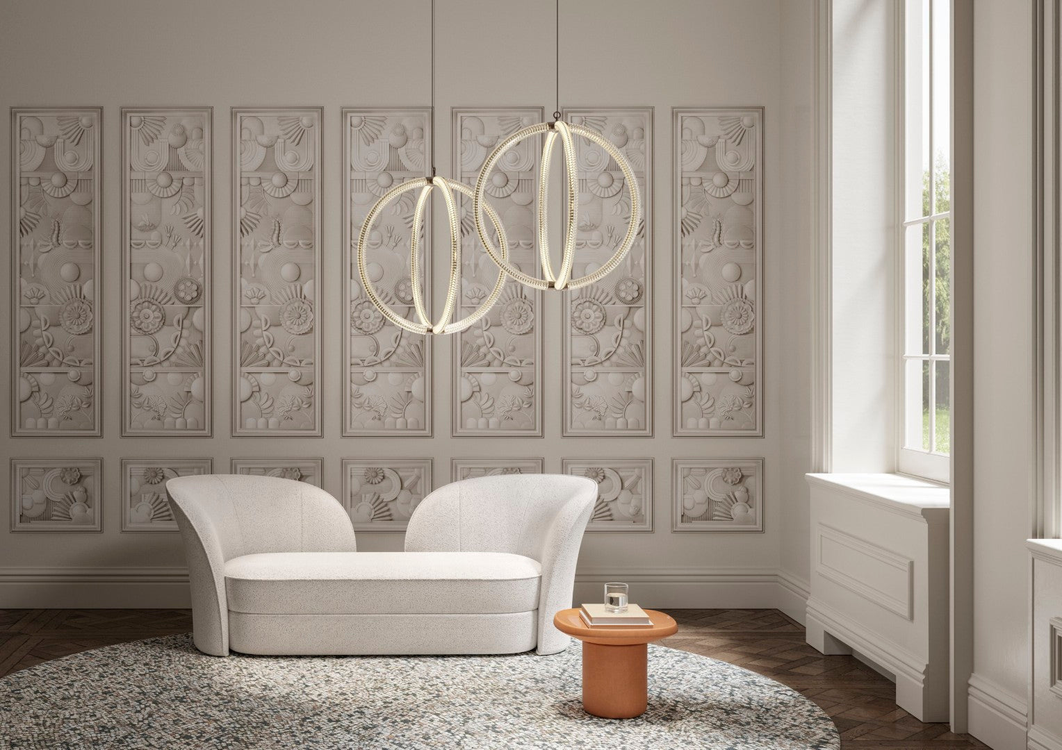 MO5051 Greenhouse Gathering Window Oyster White Mural Panel by Moooi