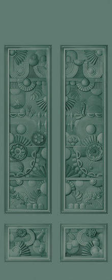MO5052 Greenhouse Gathering Window Forest Green Mural Panel by Moooi