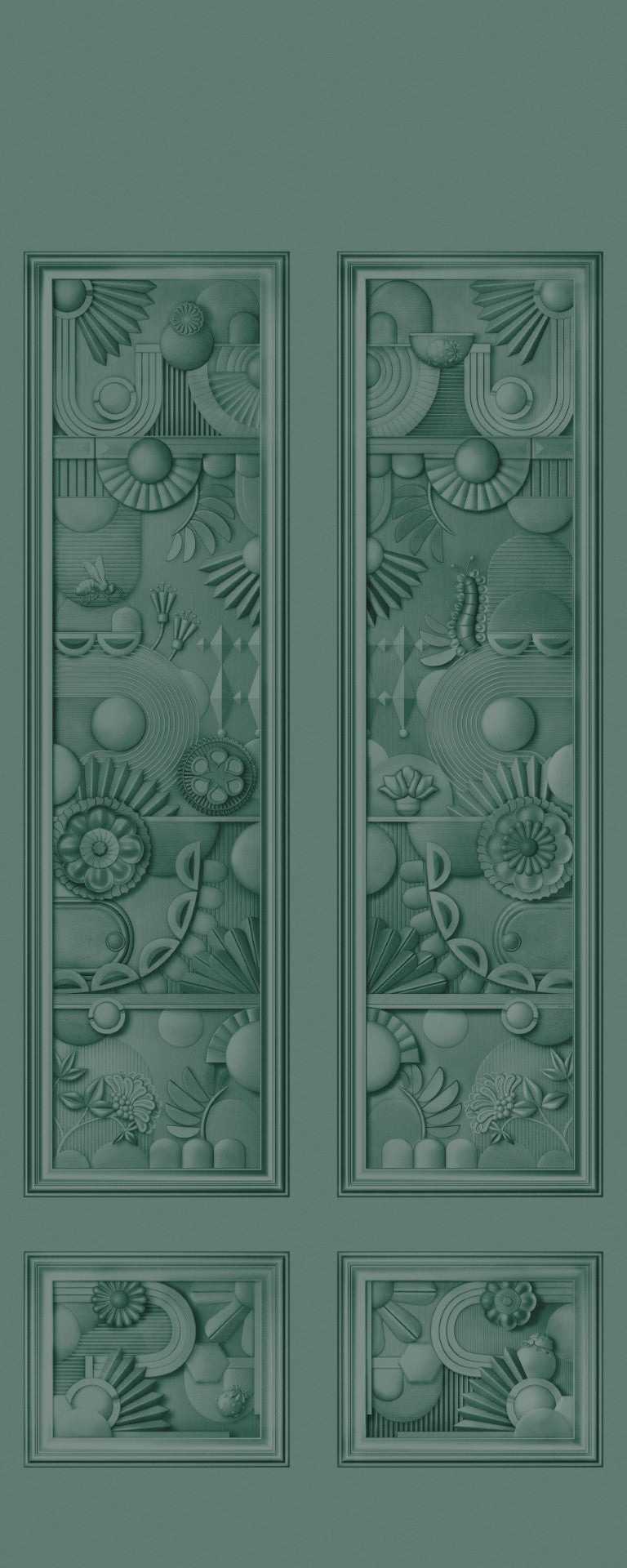 MO5052 Greenhouse Gathering Window Forest Green Mural Panel by Moooi