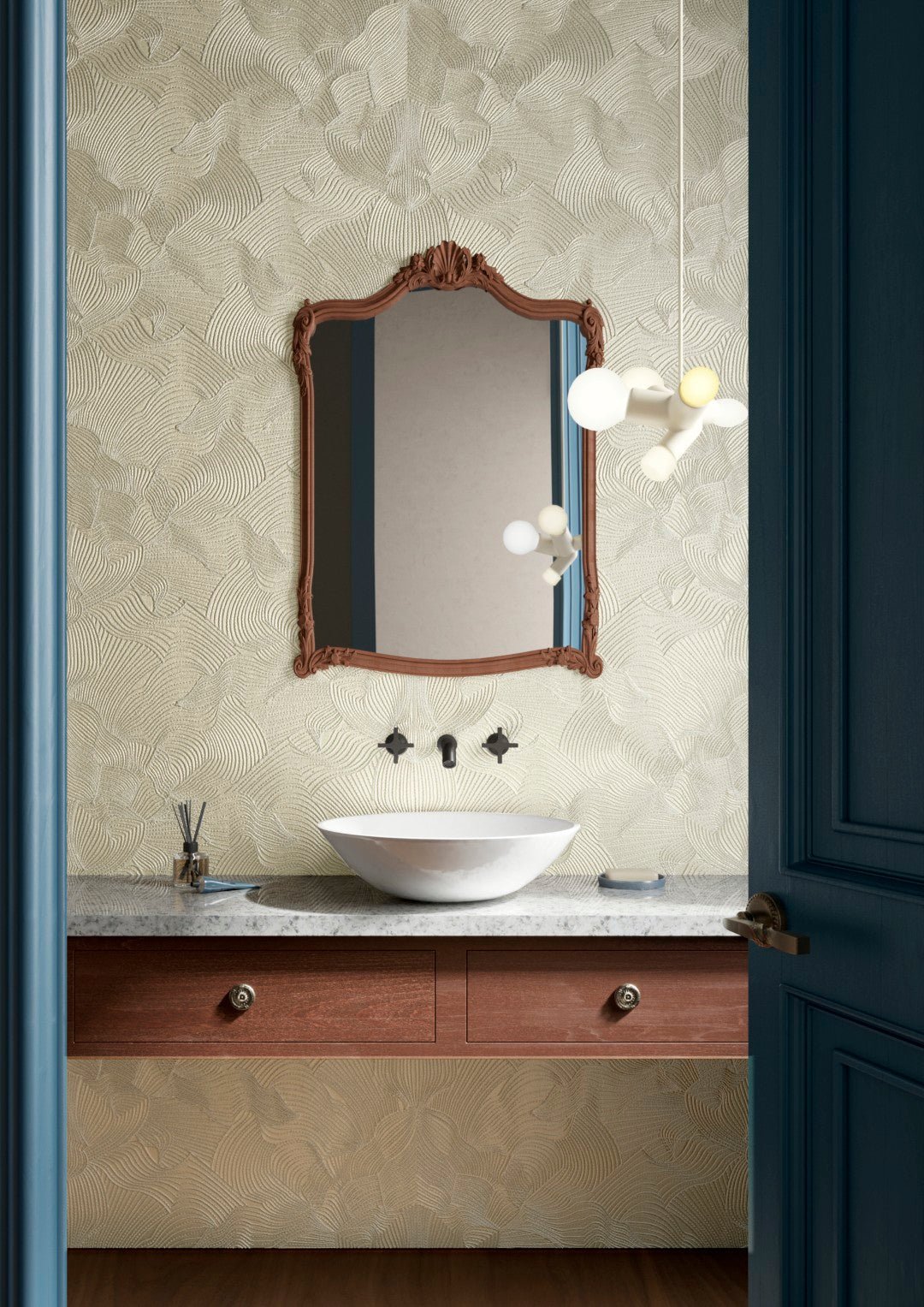 MO5040 Techno Bee Embroidered Ivory Wallpaper by Moooi