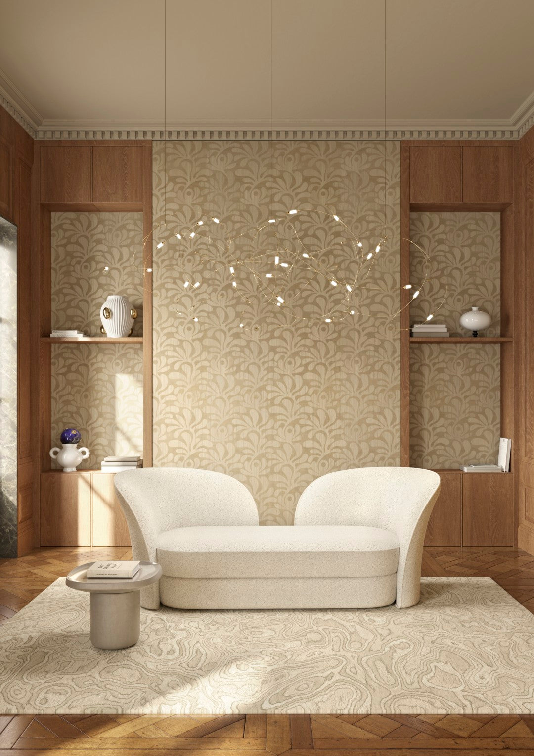 MO5020 Woodblock Beetle Fern Birch Wallpaper by Moooi